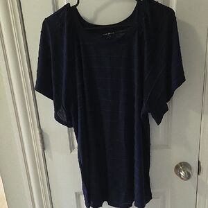 Lane Bryant Dark Blue Short Sleeve Tee